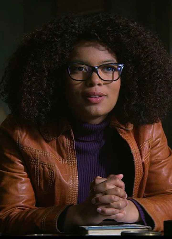 CHILLING ADVENTURES OF SABRINA (ROSALIND WALKER) JAZ SINCLAIR BROWN LEATHER JACKET CHILLING ADVENTURES OF SABRINA (ROSALIND WALKER) JAZ SINCLAIR BROWN LEATHER JACKET